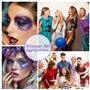 Set de 6 Body Glitter Gel, Gels Paillettes Visage et Cheveux, Paillettes Chunky Holographiques pour Maquillage Festival, Noël, P