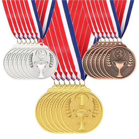 ELEPRUC 18 Pièces Médaille d'or avec Rubans de Cou