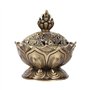 Accueil Chinois Lotus Titulaire Brûleur D'encens Fleur Statue Censer Room Décoration(Bronze)