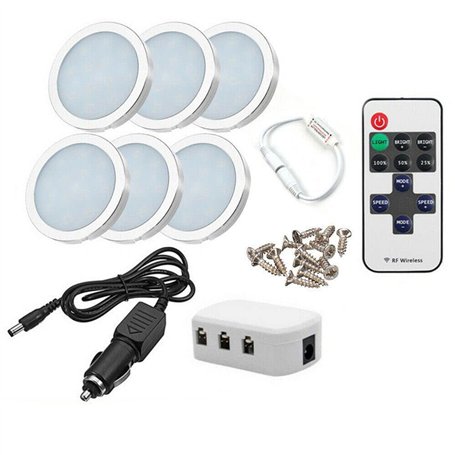 WANGCL Lot de 6 spots de toit LED 12 V avec adaptateur répartiteur