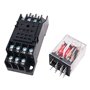 WANGCL Lot de 2 mini relais électromagnétique AC 24 V 8 broches relais DPDT relais 2 NO+2 NC avec base de prise indicateur LED