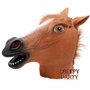 CreepyParty Costume d'halloween Fête Masque de Latex Tête Animale Cheval(Marron)
