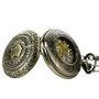 TREEWETO Montre à Gousset mécanique en Bronze avec Chiffres Romains et chaîne pour Homme et Femme Coffret Cadeau Inclus, Antique