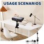 mimzemamz Support Videoprojecteur pour Cadre de Lit, C-Pince Support Projecteur Réglable Rotation, Desk Bedside Support en Métal