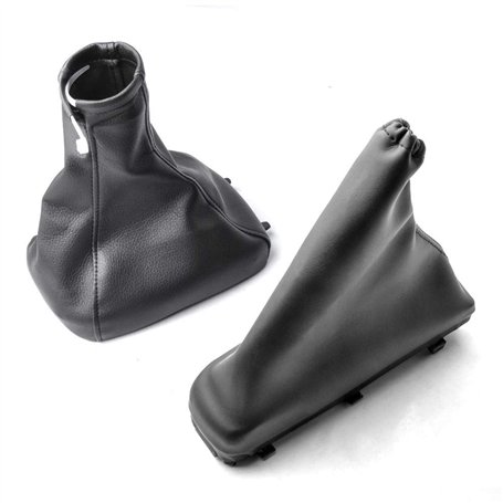 OTUAYAUTO Soufflet de Levier Vitesse Frein à Main en 100% Cuir véritable Couture Noire compatible pour Astra G