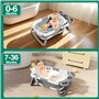 Mexgcom Baignoire pour BéBé, Baignoire pour BéBé Pliable avec Coussin, Bain pour BéBé Ergonomique avec ThermomèTre intéGré Pour 