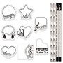 8PCS Notes Autocollantes Thème Musical Sticky Notes avec 4PCS Crayons Notes de Musique