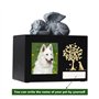 Urne funéraire pour chien - Urne funéraire en bois avec cadre photo - Boîte à souvenirs avec doublure en flanelle noire - Cadeau