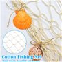 PIWOSGOL Filet de Peche Décoratif 100x200cm Filet de Peche avec Coquillage Decoration, avec 6 Pièces Decoration Marine, pour Mai