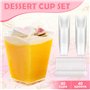 Aurinovellia 40 Pièces Tasses à Dessert, Gobelets à Dessert en Plastique, 160ml/5oz Verres à Dessert Réutilisables avec Cuillère