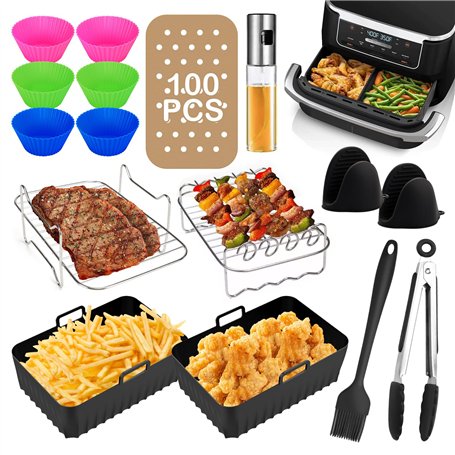 HOMIKLSA Ninja Airfryer Accessoires ad aria Doppia Zona 7.6L-9.5L
