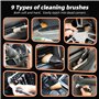 Pinceau Detailing Auto, 9 PCS Kit Nettoyage Voiture, Pinceau Nettoyage Voiture pour La Voiture Moto Cuir, Tableau de Bord, Intér