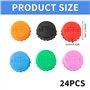 24 Pièces Bouchon Bouteille,Bouchons de en Bière Silicone Vin Bouteilles Champagne Botellas Capsules Forme Hat Réutilisables Pet