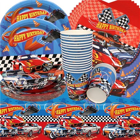 Vaisselle de Fête Voiture de Course Anniversaire