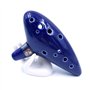 Alnicov Ocarina alto en do 12 trous avec support de présentation et sac de protection Bleu