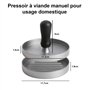 Wixovo Presse à Burger 12cm, Presse a Steak Haché, Moule Steak Haché, Presse à Hamburger en Acier Inoxydable pour Cuisine et BBQ