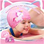 2 Pièces Bonnet de Bain en Polyester pour Enfants de 4 à 10 Ans