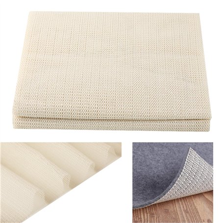 200x200cm Anti Derapant Tapis Ajustable – sous Tapis Antidérapant pour Sols Durs – Tapis Anti Derapan Respirant (Blanc)