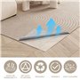 200x200cm Anti Derapant Tapis Ajustable – sous Tapis Antidérapant pour Sols Durs – Tapis Anti Derapan Respirant (Blanc)