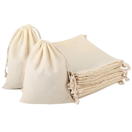 Cottonbag Sac en Coton 25 Pièces - Sacs en Coton - En Tissu avec Cordon de Serrage - Sacs de Rangement en Tissu pour Anniversair