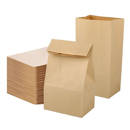 100 Pièces Sacs Sachets en Kraft - Marron Sacs Cadeaux - Petit Sac en Papier - Sac Papier Cadeau - Pochette Cadeau - Sacs Cadeau