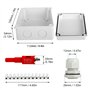 Boîte de Dérivation Étanche Exterieur IP65 - Coffret de Raccordement Apparent 150x110x70 mm - avec 10 presse-étoupes M20 avec jo