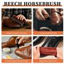 lompyeu Brosses à Chaussures,Brosse CRIN Cheval,Kit Nettoyage Chaussure,4 Brosses Applicatrices de Cirage,1 Gant de Nettoyage en