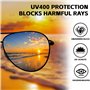Windfromort Lunettes de soleil unisexes - Monture en métal - Protection UV400 et polarisation - Convient pour la conduite, le go