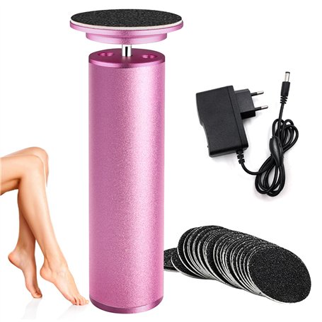Râpe électrique pour callosités avec 60 disques abrasifs de rechange pour callosités - Vitesse réglable - Lime de pédicure pour