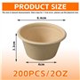 Lot de 200 petits bols compostables en carton - Petits bols à sauce - Mini gobelets en papier - Pour sauces, confiture - 2 oz
