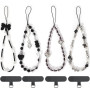 Lot de 4 Bijoux Dragonne de Telephone avec 4 Patchs Universels