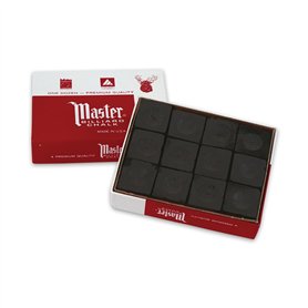 Master de Billard/Pool cue Craie Box, 12 Cubes, Noir Master de Billard/Pool cue Craie Box