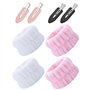Yoezuo 4Pcs Bandeau de lavage de poignet Microfibre élastiques Bracelet de Lavage de Visage en Polaire Corail pour Femmes Filles