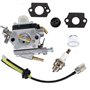 Ewillownm Compatible avec carburateur et kit de conduite de carburant pour 545008097 Husqvarna 129C 129L 129R 129LDX 129RJ