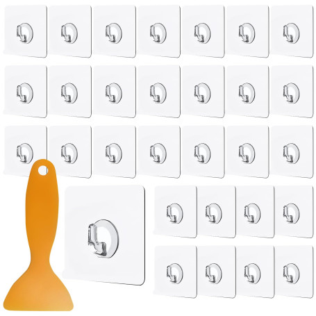 Xpieoyrm Paquet de 30 crochets auto-adhésifs