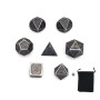 DollaTek 7PCS Jeu de dés en métal Jeu DND Jeu de dés en métal Solide polyédrique D&D avec Sac de Rangement et Alliage de Zinc av