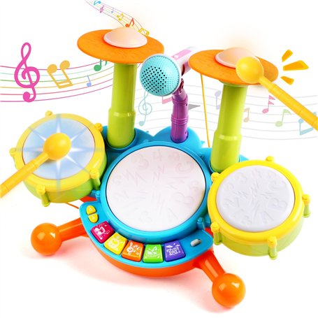 Batterie Jouet Bebe 1 an - Instrument de Musique Bebe Tambour Enfant Jouet Enfant 1 Ans