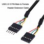 MEIRIYFA 5 Broches USB IDC tête rallonge, 2,54 Dupont USB 5 broches mâle femelle carte mère tête câble pour port USB, carte d'ex