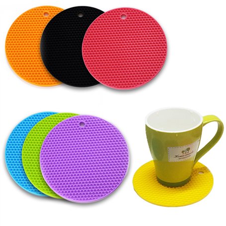 6 Pièces sous Verres Ronds en Silicone