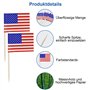 Lot de 120 cure-dents drapeaux américains - Drapeau décoratif - Petits cure-dents - Drapeaux américains - Pour cocktail, cupcake