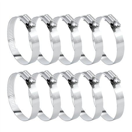 Lot de 10 colliers de serrage réglables en acier inoxydable - 46-70 mm - Pour voiture