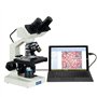 OMAX - MD82ES10 Microscope numérique LED 40X-2000X avec caméra intégrée 1,3MP et scène mécanique Double Couche Compatible avec W