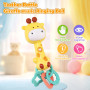 JoyPlus Jeux Eveil Bebe 6 Mois, Jouet Musical Hochet Bébé 6 12 Mois, Girafe Musique Hochet Jouet avec Anneau Dentition et Lumièr