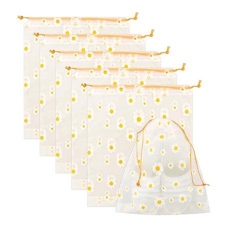 Jagowa Lot de 5 sacs de rangement étanches à chaussures – 30 x 35 cm – Pochettes transparentes avec cordon de serrage pour organ