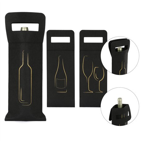 Nordstern® Lot de 3 sacs cadeaux en feutre pour bouteilles de vin