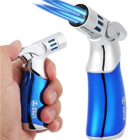 Chalumeau Butane Rechargeable 4 Flammes Puissantes – Mini Chalumeau de Cuisine Réglable pour Crème Brûlée