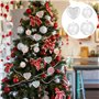 Lot de 20 boules décoratives transparentes en plastique remplies - Décoration de fête - Boules décoratives rondes en forme de cœ