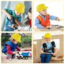 Loppdece Lot de 12 casques de chantier pour enfants, casque jaune pour enfants, casque de chantier, réutilisables, souples pour 
