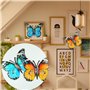 REBECASKYENS Lot de 2 grands papillons en métal - Décoration de jardin - Art mural en métal - Pour clôtures d'extérieur, abri de