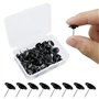 Lot de 55 punaises noires en forme de roue dentée en plastique pour tentures murales